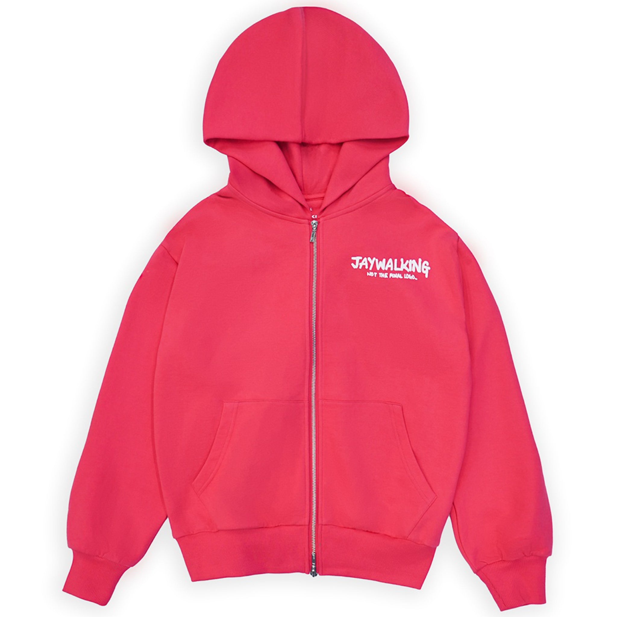 Leather Flame Cropped Hooded Zip-up