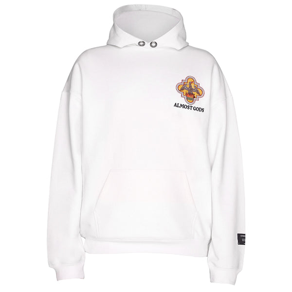 MOSAIC EMBROIDERED HOODIE (WHITE)