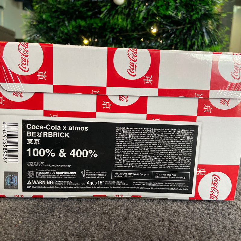 Bearbrick atmos x Coca-Cola Tokyo 100% & 400% Set