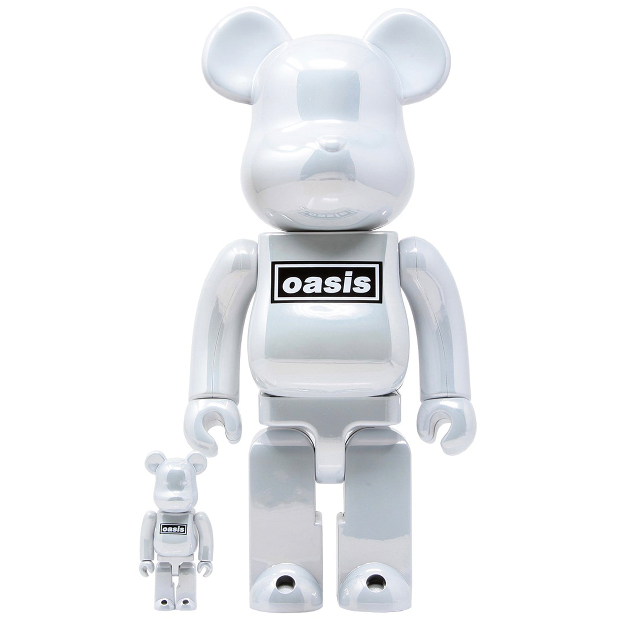 MEDICOM TOY - BE@RBRICK 2G WHITE CHROME 100％&amp;400％ medicom-toy-bearbrick-atmos-