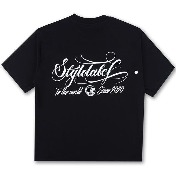To The World Cursive Logo Tee (Black)