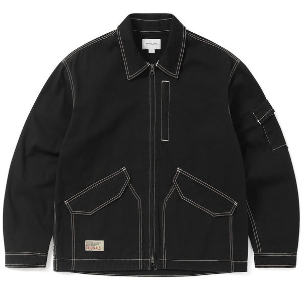 Contrast Stitch Jacket (Black)