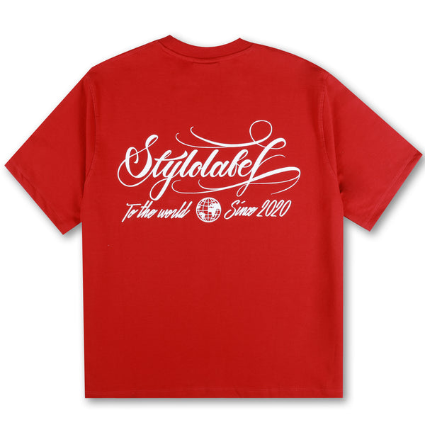 To The World Cursive Logo Tee (Red)