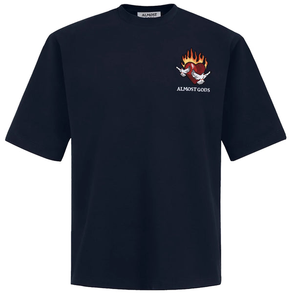 Burning Heart Tee (Navy)
