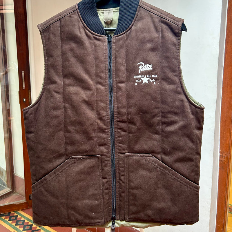 PRE-LOVED Patta X Converse Reversible gilet (BROWN)