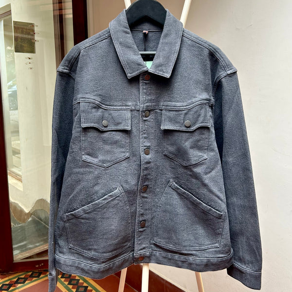 PRE-LOVED BHAANE Spread collar cotton denim jacket