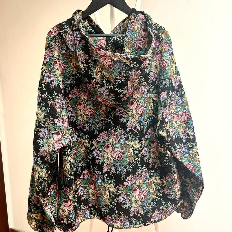 PRE-LOVED PLEASURES Destiny Woven Hoodie (Black)