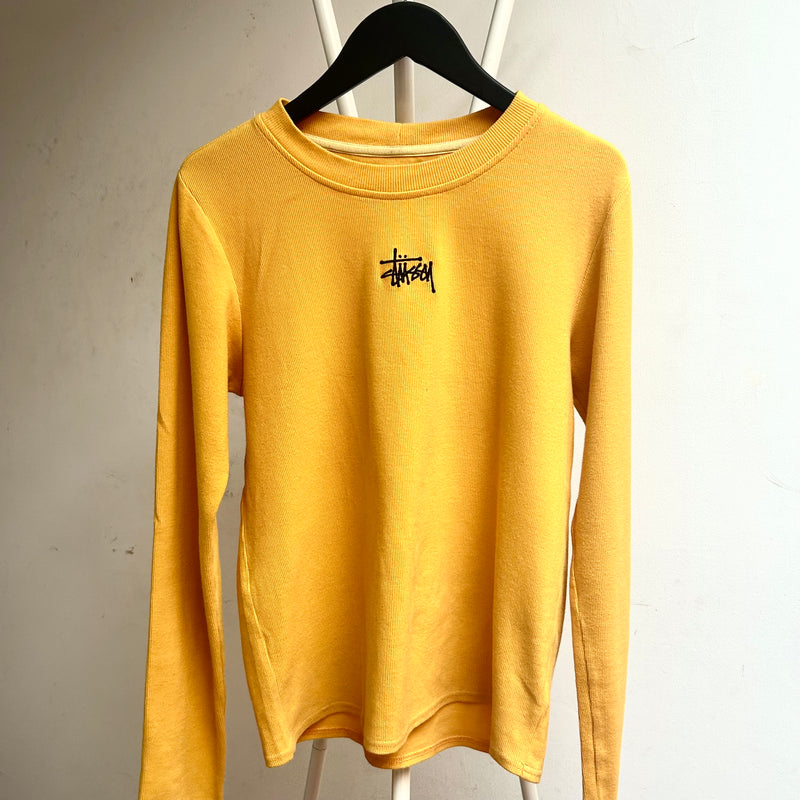 PRE-LOVED Stussy Baby L/S Ribbed Tshirt (Yellow)