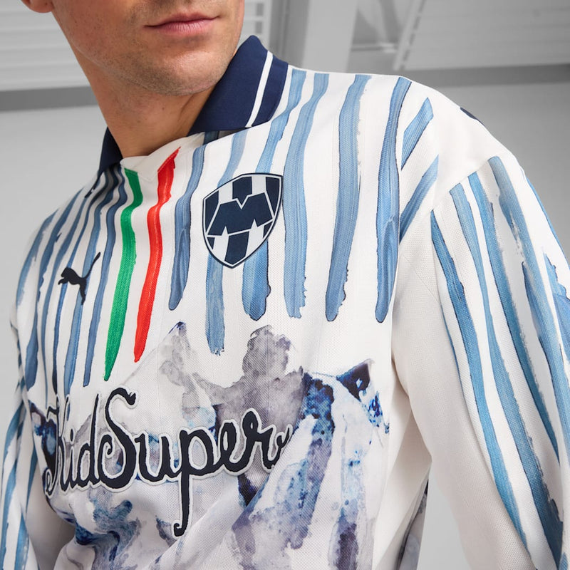 KidSuper Mty L/S Retro Tee (White-deep Navy)