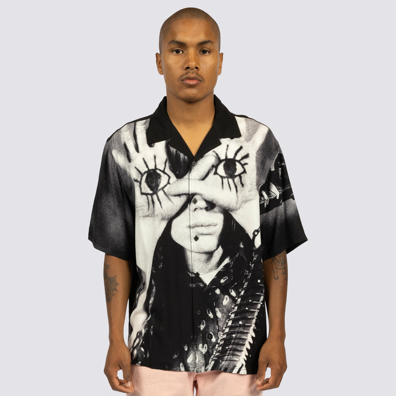 PLEASURES X SONIC YOUTH STAR POWER CAMP COLLAR SHIRT