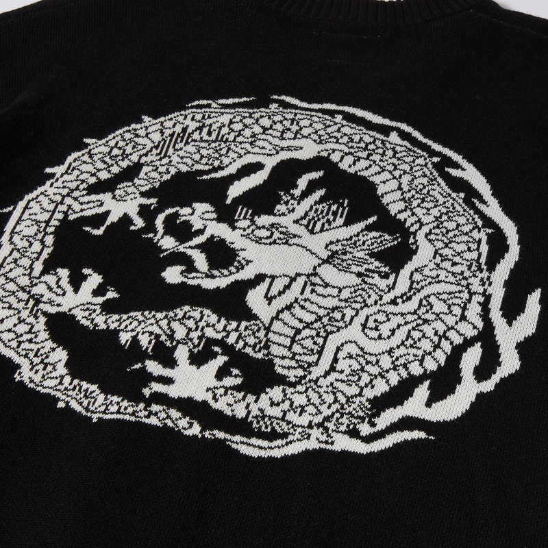 Twin Dragon Cardigan (Black)