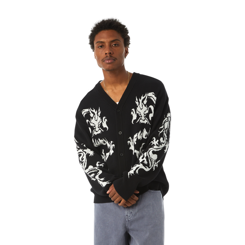 Twin Dragon Cardigan (Black)