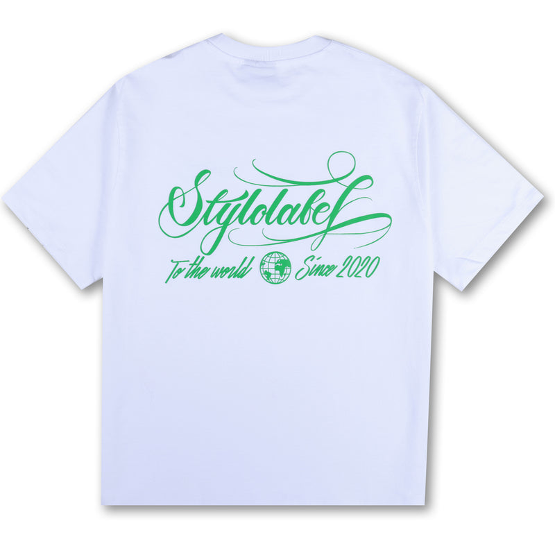 To The World Cursive Logo Tee (White)