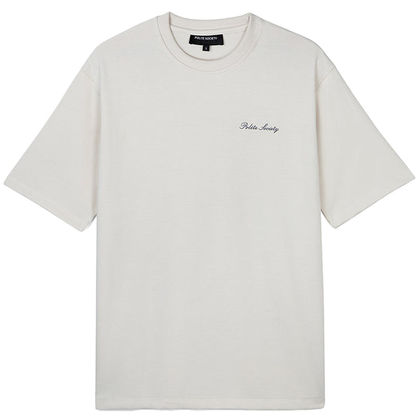 CUTLERY BEADED TEE (CREME)
