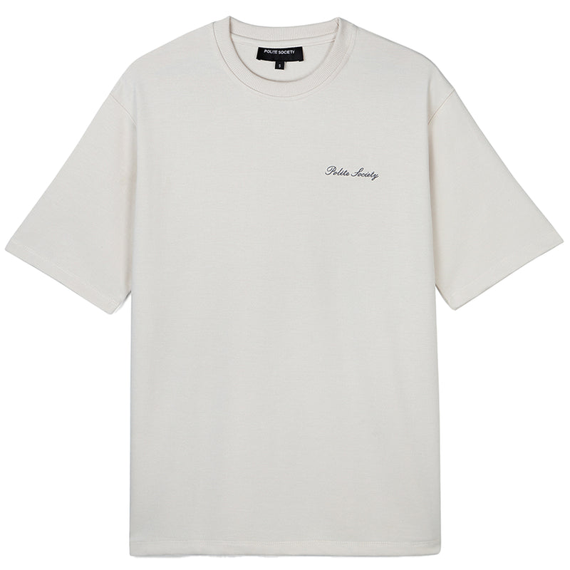 CUTLERY BEADED TEE (CREME)
