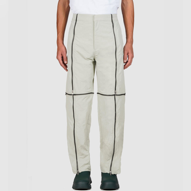 Crushed Nylon Detachable Zip Pants (Sage)