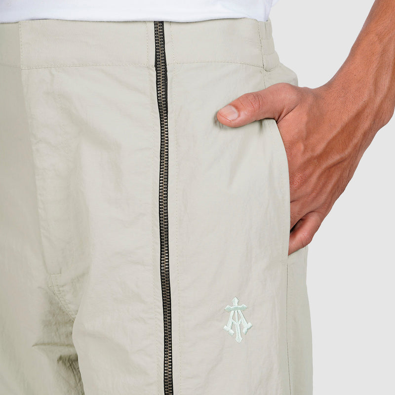 Crushed Nylon Detachable Zip Pants (Sage)