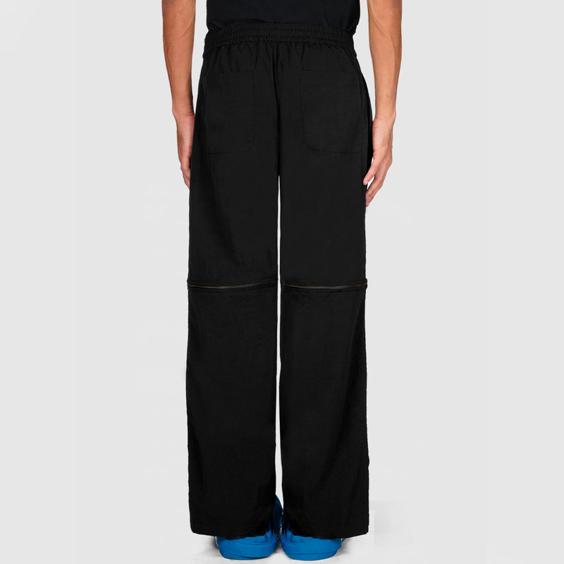 Crushed Nylon Detachable Zip Pants (Black)