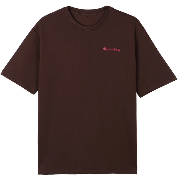 CUTLERY BEADED TEE (BROWN)