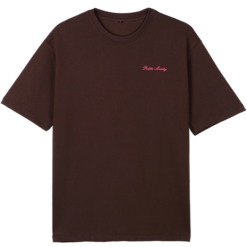 CUTLERY BEADED TEE (BROWN)
