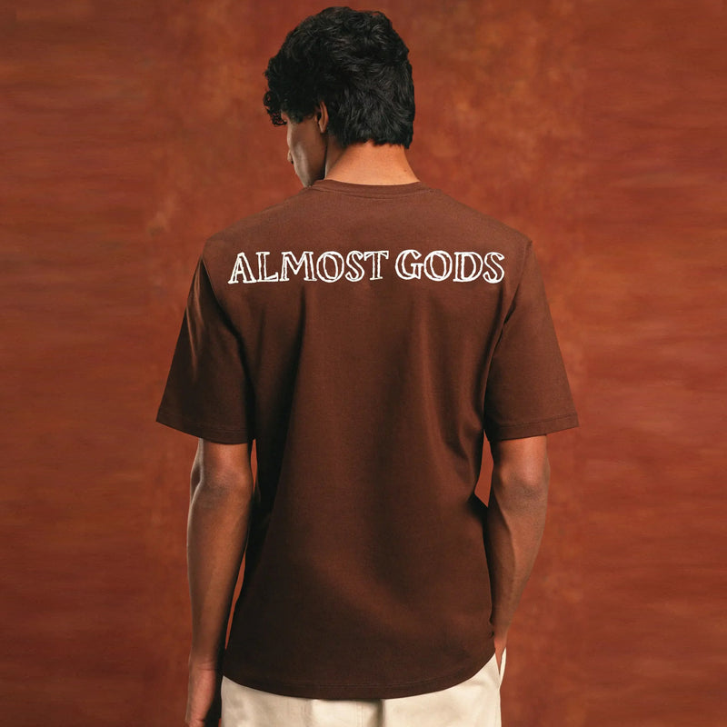 ALPHA CROSS CHAIN LINK TEE (BROWN)