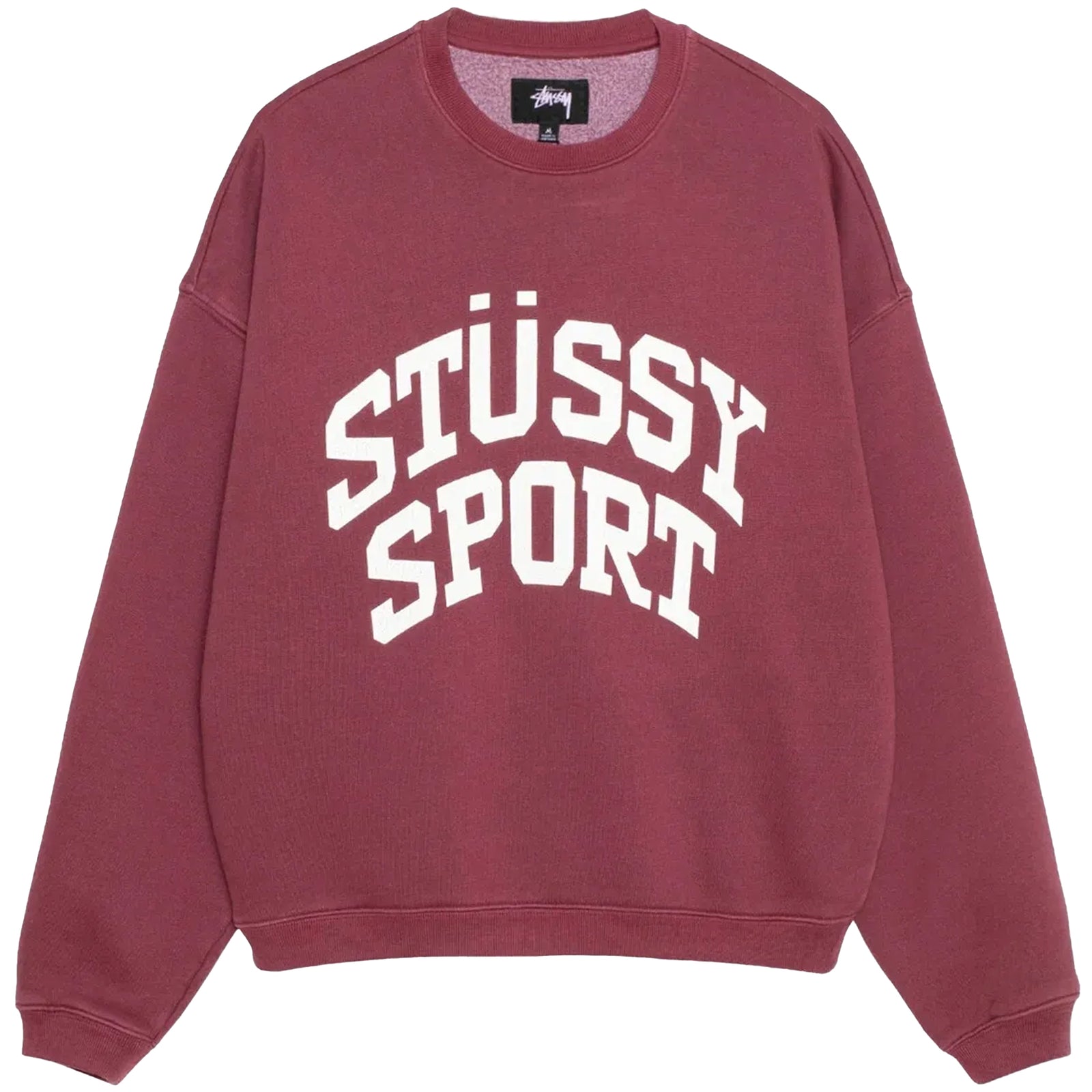Stüssy Big Crackle Sport Crew Burgundy – Oversized Sweatshirt | Capsul