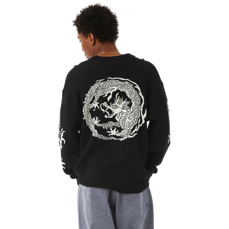 Twin Dragon Cardigan (Black)