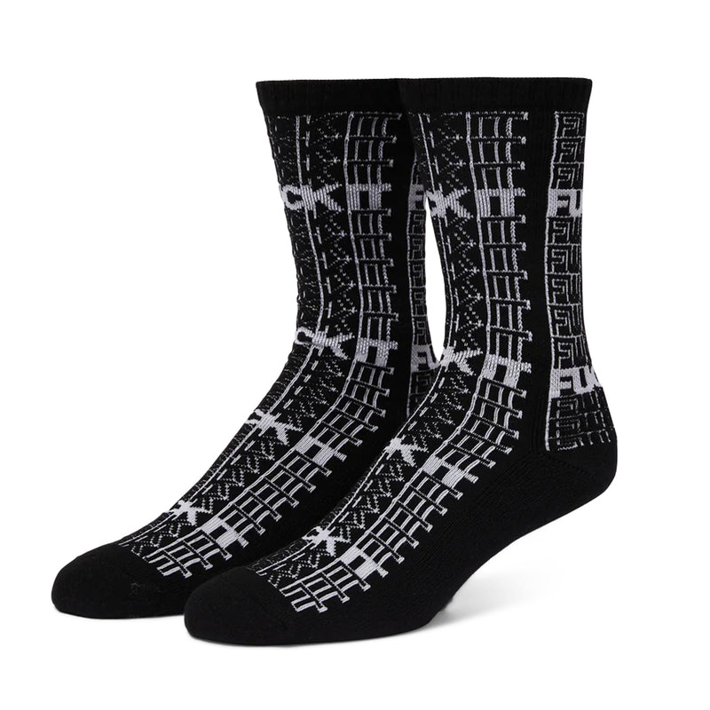 Fuck It Repeat Crew Sock (Black)