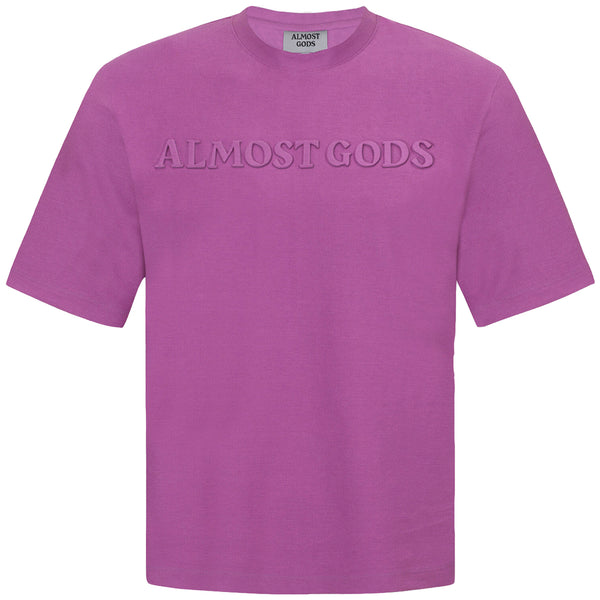 ALMOST GODS EMBOSSED KNIT TEE (MAUVE)