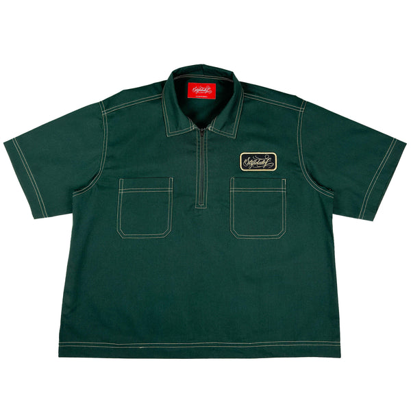 Zip up Patch Workshirt (Green)