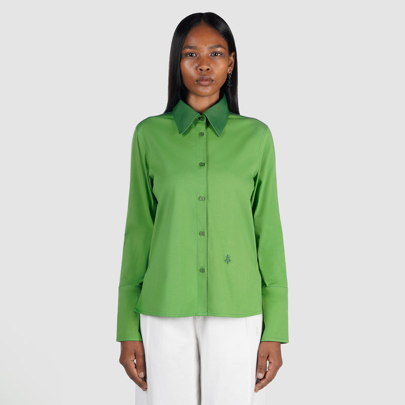 CONTRAST PANELLED SHIRT (GREEN)