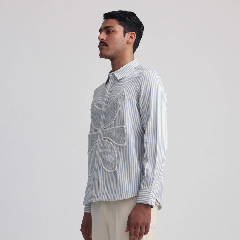 Vertebrae Symbolic Shirt (Blue White Stripes)