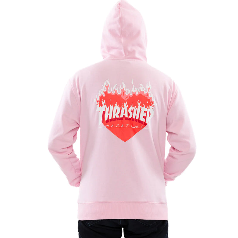 FLAMING HEART HOODIE (Pink)