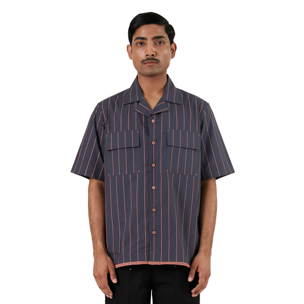 Regiment Stripped Shirt (Grey)