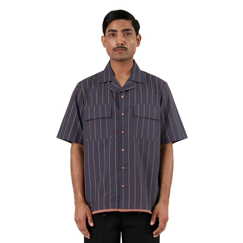 Regiment Stripped Shirt (Grey)