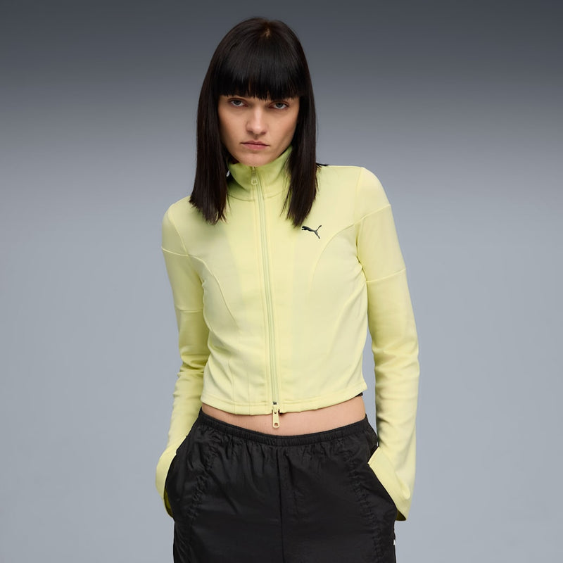 Dare to Slim Cropped Track Jacket (Gold Moon)