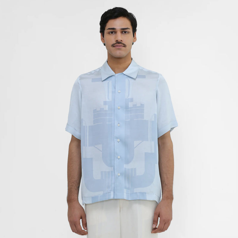 Gate Valve Silk Shirt (Sky Blue)