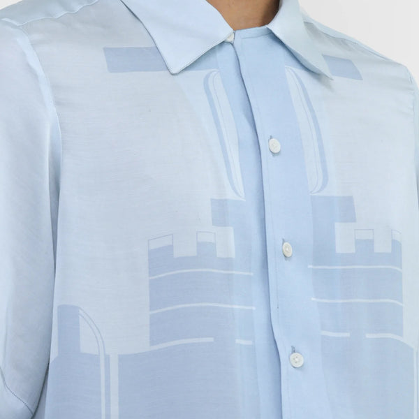 Gate Valve Silk Shirt (Sky Blue)