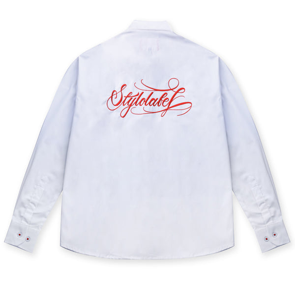 White LS Shirt (Red Embroidery)