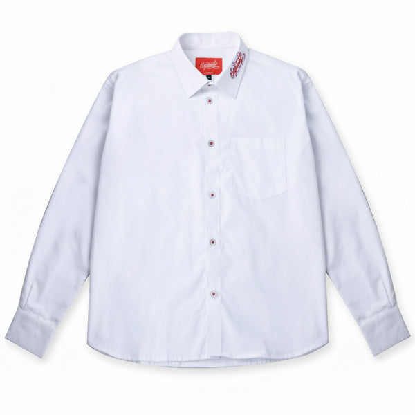 White LS Shirt (Red Embroidery)