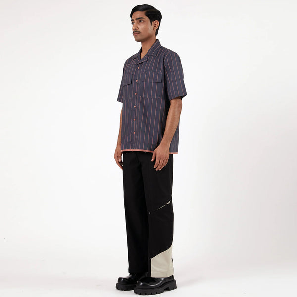 Regiment Stripped Shirt (Grey)