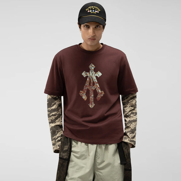 Shattered Alpha Cross Relaxed Tee (Rust)