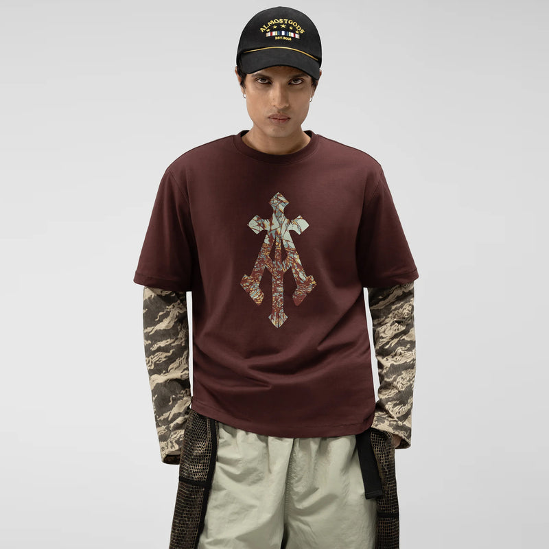 Shattered Alpha Cross Relaxed Tee (Rust)