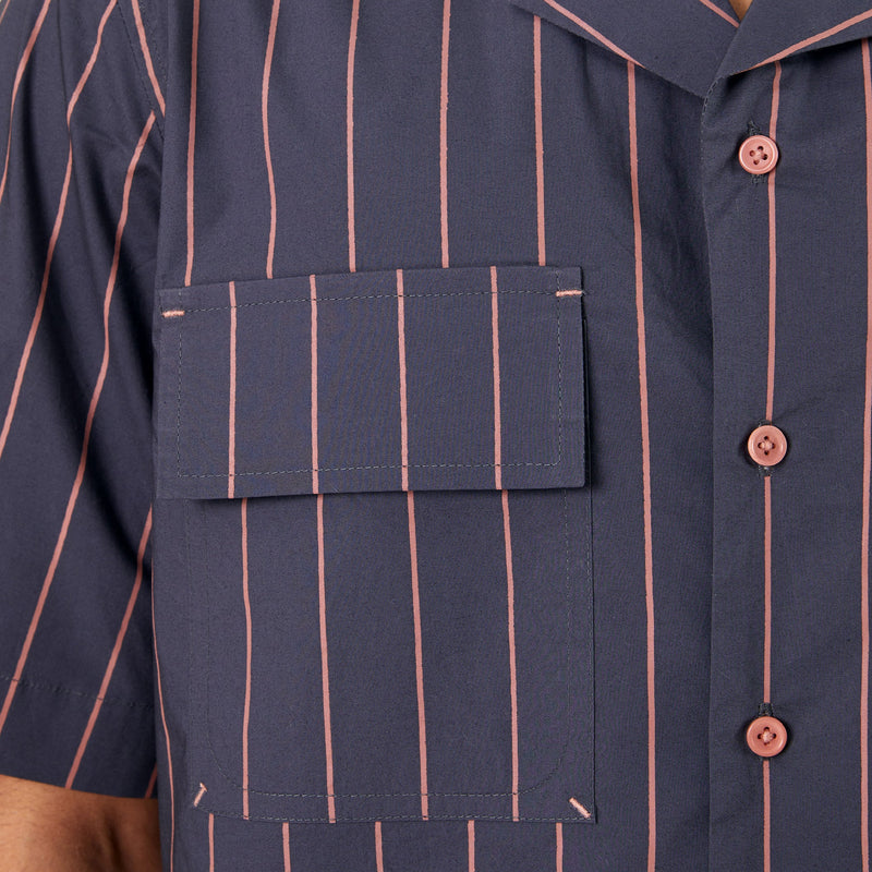 Regiment Stripped Shirt (Grey)