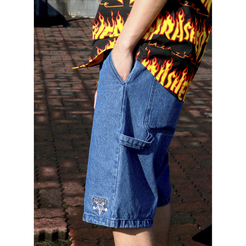 SKATEGOAT DENIM CARPENTER SHORTS (Blue)