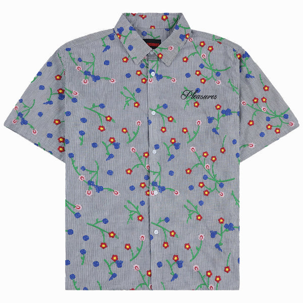 PILE STRIPE BUTTON UP