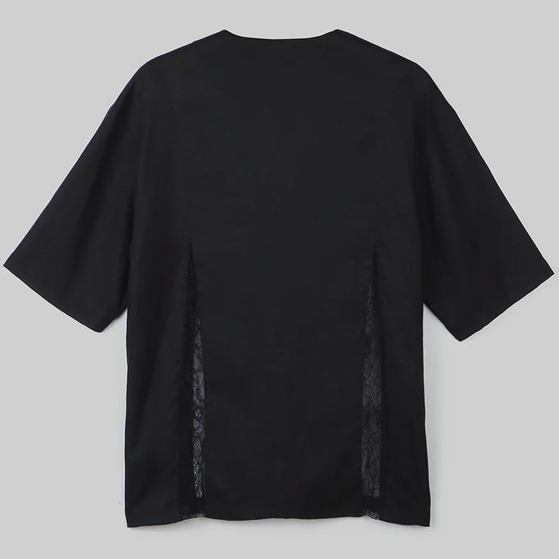 LACE DETAIL UNISEX SHIRT (BLACK)