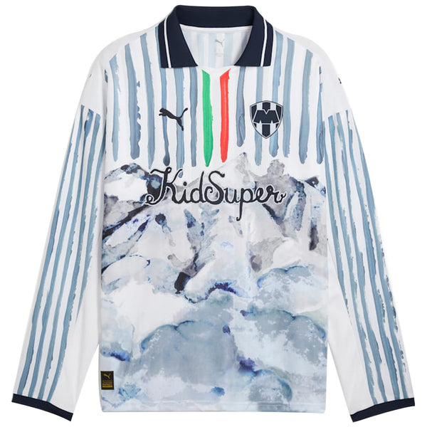 KidSuper Mty L/S Retro Tee (White-deep Navy)