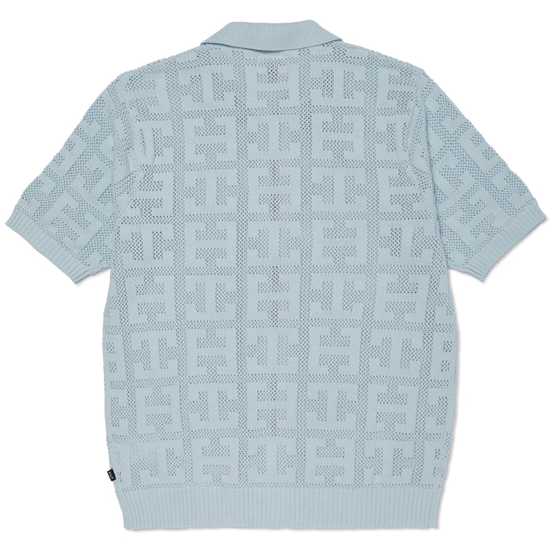 Monogram Jacquard Zip Sweater(Sky)