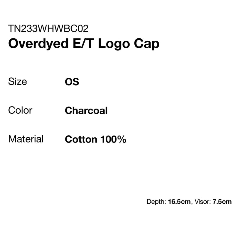 Overdyed E/T Logo Cap (Charcoal)